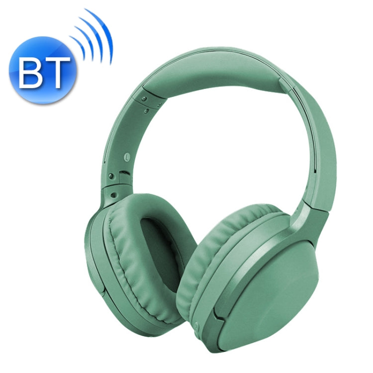 T-02 Macarron Gaming Heavy Learning Blass Bluetooth Headphones (Green)