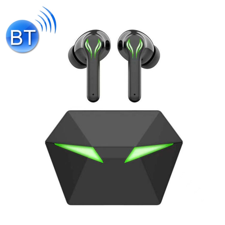 W-21 No Delay TWS Wireless Bluetooth 5.1 Gaming Earphone with Breathing Light (Black)
