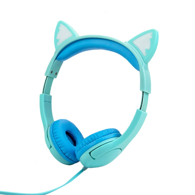 LX-K06 3.5 mm niños con Cable aprendiendo Auriculares luminosa para la Oreja del gato longitud del Cable: 1.2m (Azul)