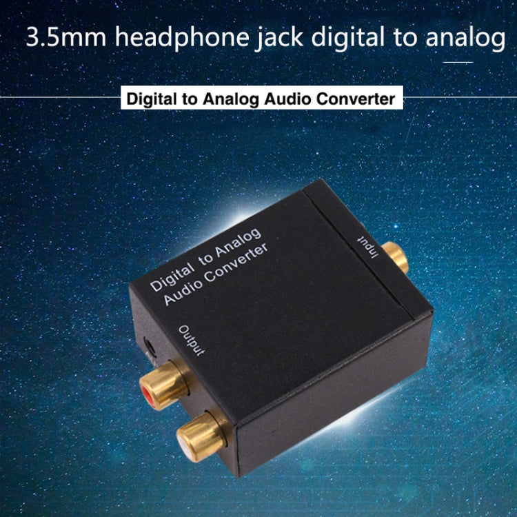 KYHD48 Digital Coaxial Fiber Optic Signal to 3.5mm Analog Audio Output Converter US Plug (Black)