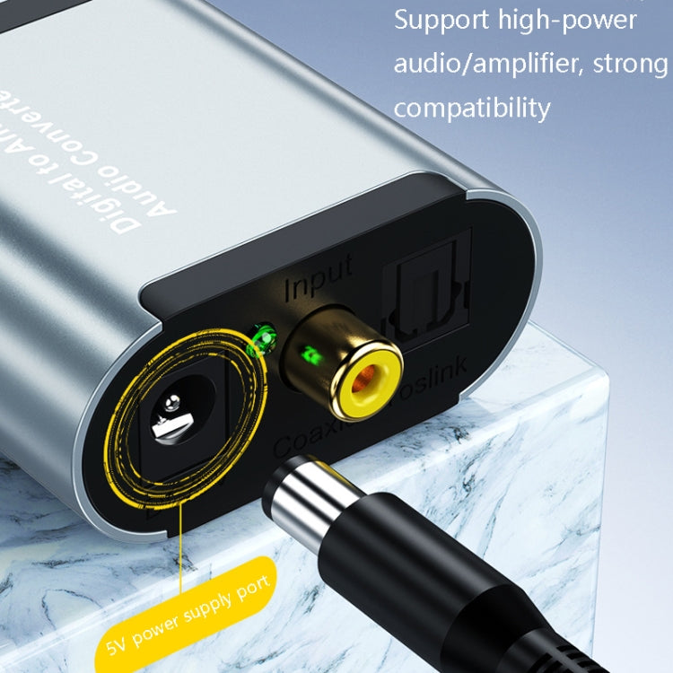 HW-25DA R/L Digital to Analog Audio Converter with 4.5mm Jack SPDIF Fiber Optic Audio Decoder + USB Cable