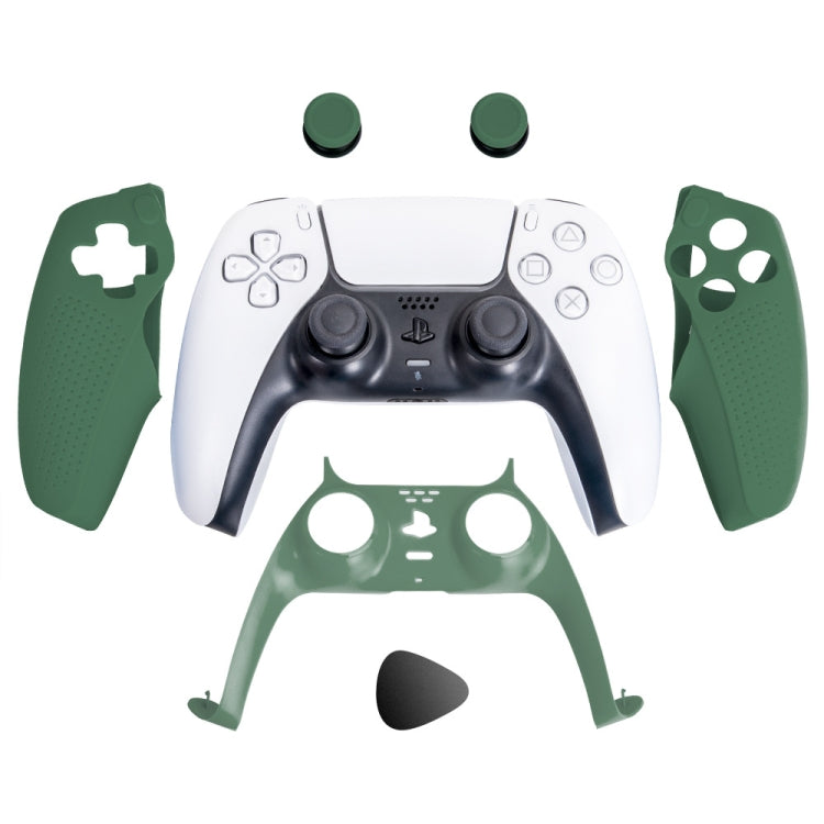 TP5-1529 Game Handle Wireless Split Splic Silicone Sleeve + PC Decorative Strip + 2 Rocker Protective Cap For PS5 (Green)