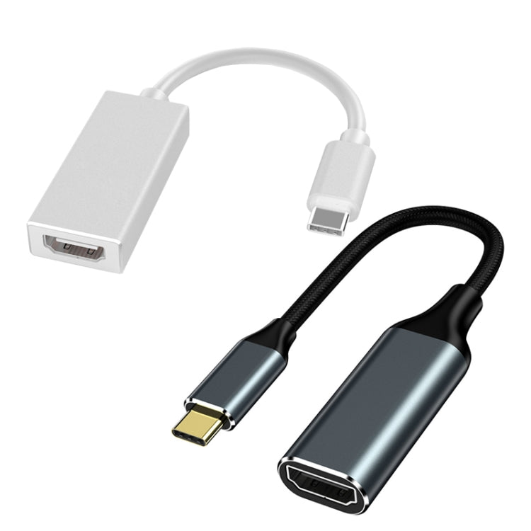 HW-TC01A Câble adaptateur USB 3.1 Type C Type-C vers HDMI pour projecteur de téléphone d'ordinateur (Argent)