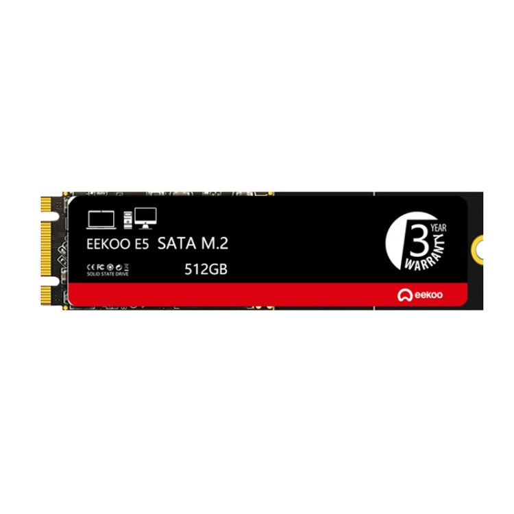 Capacité des disques SSD Eekoo E5 M.2 SATA pour ordinateurs de bureau/ordinateurs portables : 512 G