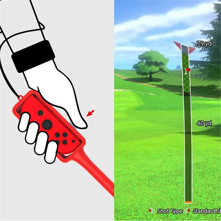 1 par Golf Clubes Grip CompOnents Gaming Hand Public Para Nintendo Switch Console Accessories (Rojo Rojo)