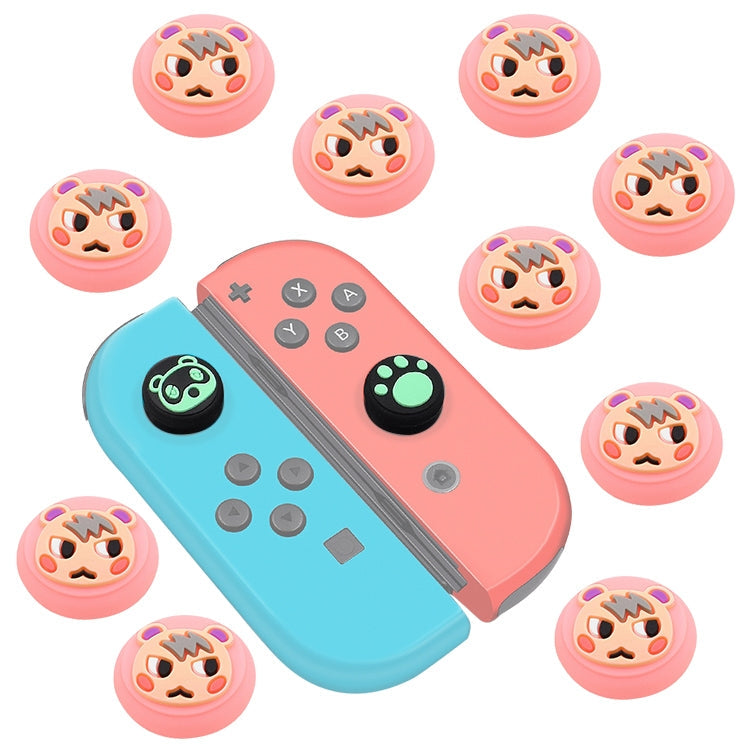 10 PCS Silicone Rocker Cap Button 3D Protective Cap For Nintendo Switch / Lite Joycon (Pink)