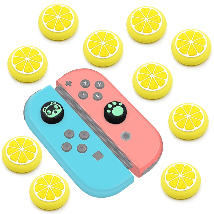 10 PCS Silicone Rocker Cap Button 3D Protective Cap For Nintendo Switch / Lite Joycon (Lemon Yellow)