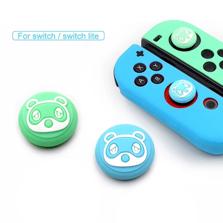 10 PCS Silicone Rocker Cap Cover Button 3D Protective Cap For Nintendo Switch / Lite Joycon (Green)