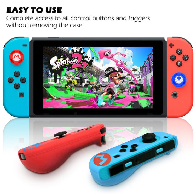 2 Sets Patterned Silicone Case with Handle Button Cover For Nintendo Switch (Green Pink)