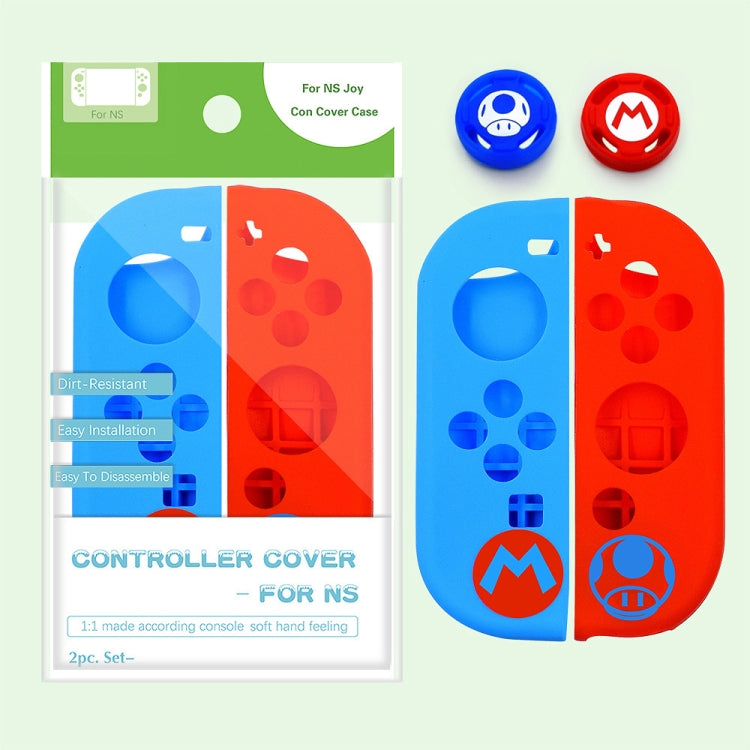2 ensembles d'étuis en silicone à motifs avec couvercle de bouton de poignée pour Nintendo Switch (vert rose)