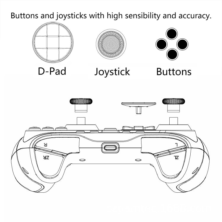 Gamepad Cableado Para Nintendo Switch / Android / iOS / PC (S818W Izquierda Derecha Derecha Azul)