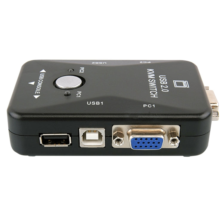 HW1701 2 IN 1 OUT KVM Switcher 2 Port Manual VGA USB Switch with Keyboard Mouse Switching (Black)