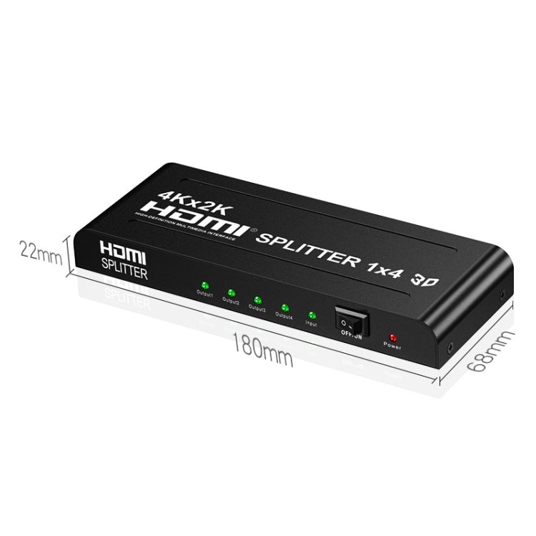 HW-4K104D 1 to 4 4K X 2K Video On-Screen HDMI Video Splitter (EU Plug)