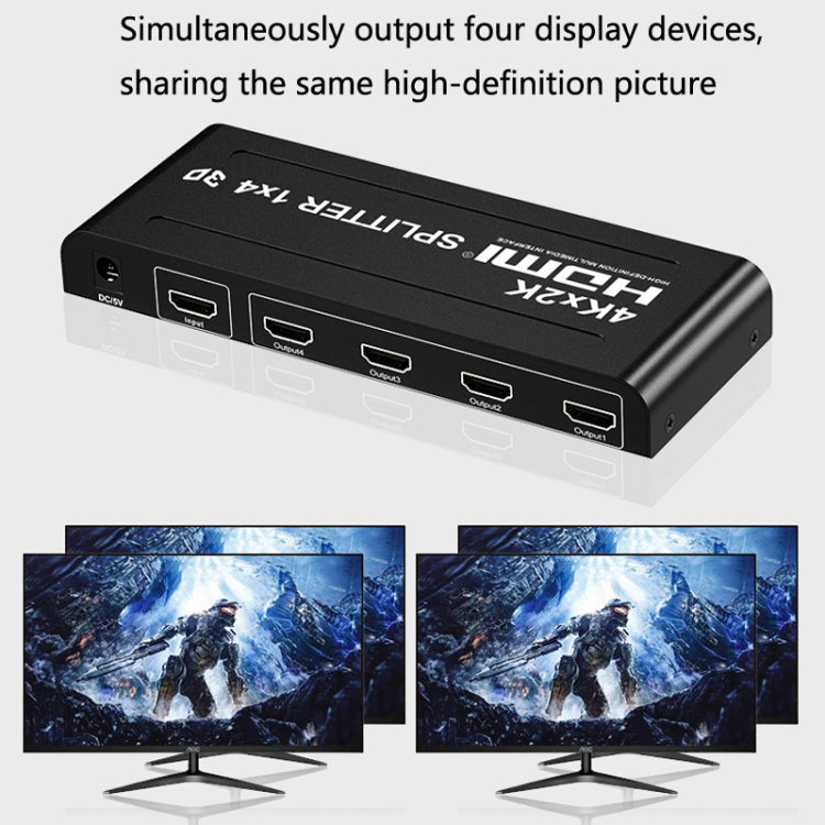 HW-4K104D 1 a 4 4K X 2K Video Video Splitter HDMI en Pantalla (Enchufe de la UE)