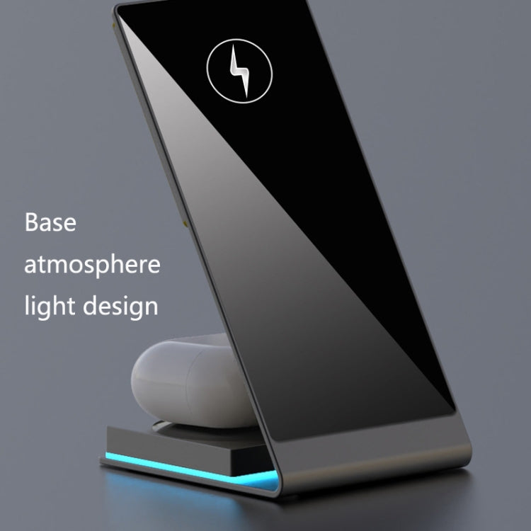 Y21 2 in 1 Mobile Phone Magnetic Wireless Charger 15W Fast Charging Stand for iPhone and iPad (Black)