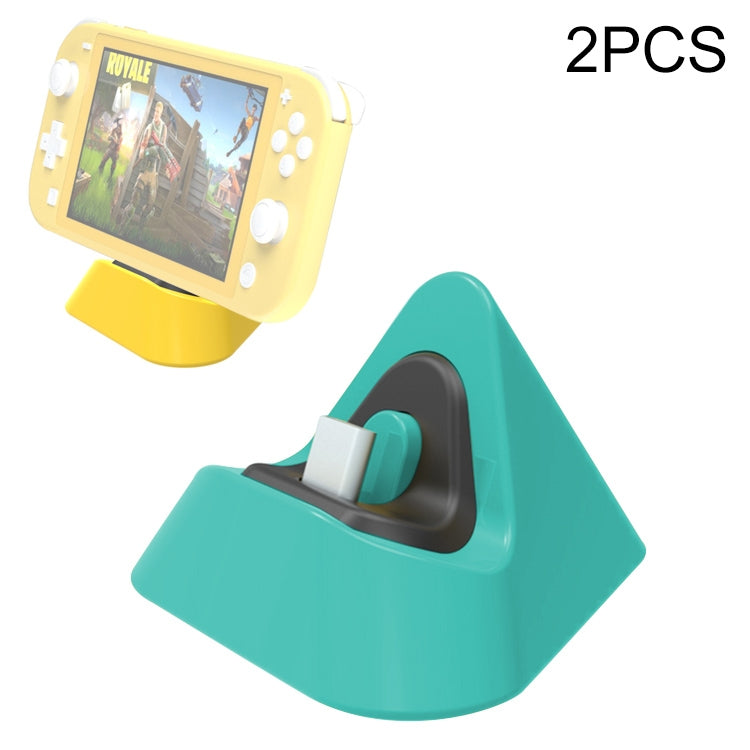 2 PCS DOBE TNS-19062 TRIANGLE HOST Charging TRIANGLE TRIANGLE CHARGER CONTROL For SWITCH / Lite (Green Blue)
