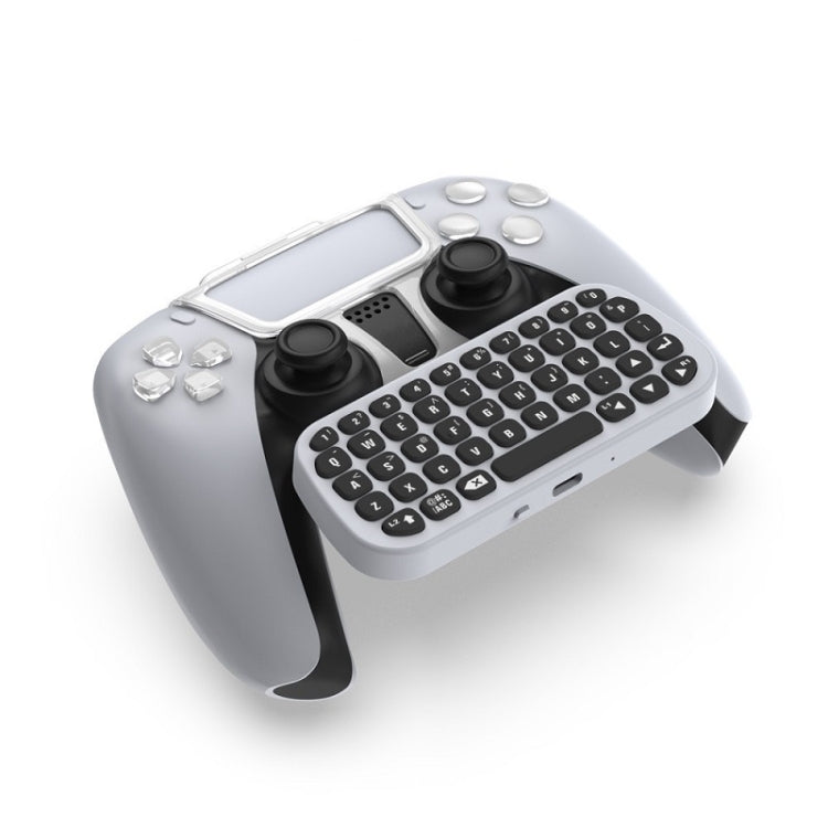 Dobe TP5-0556 Clavier Bluetooth Manette de jeu sans fil avec prise casque pour PS5 (Blanc)