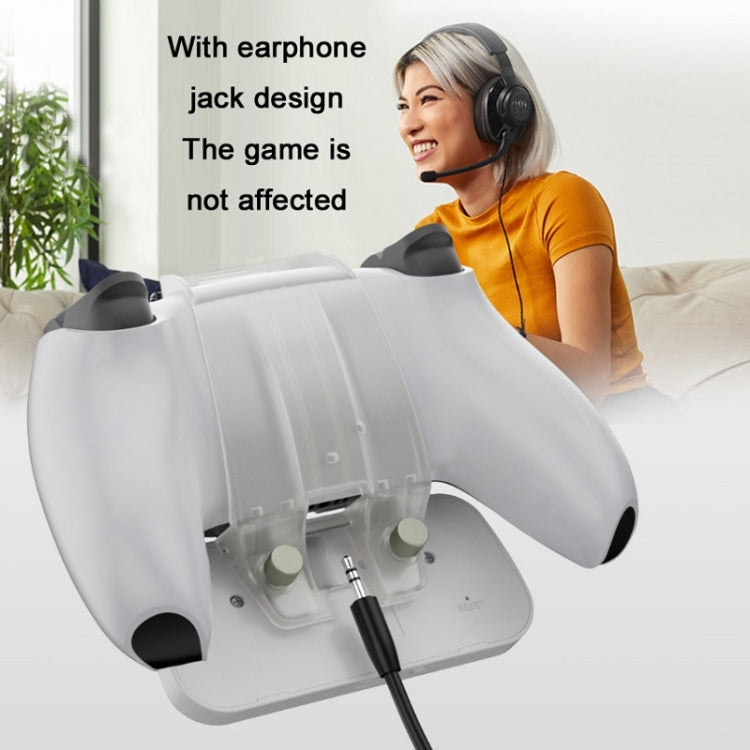 Dobe TP5-0556 Bluetooth Keyboard Wireless Gamepad with Headphone Jack for PS5 (White)