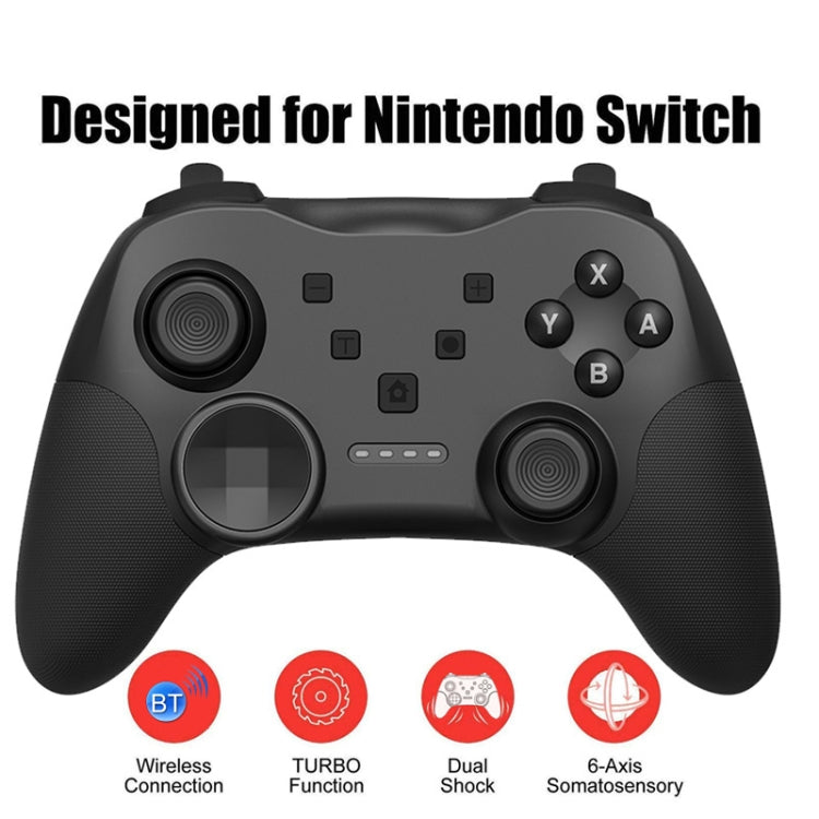 Poignée de console de jeu Bluetooth sans fil MB-S819 avec gyroscope vibrant de réveil pour Nintendo Switch (noir)
