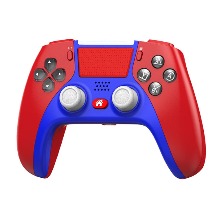 Manette de jeu à double vibration programmable sans fil Bluetooth à six axes pour PS4 (rouge)
