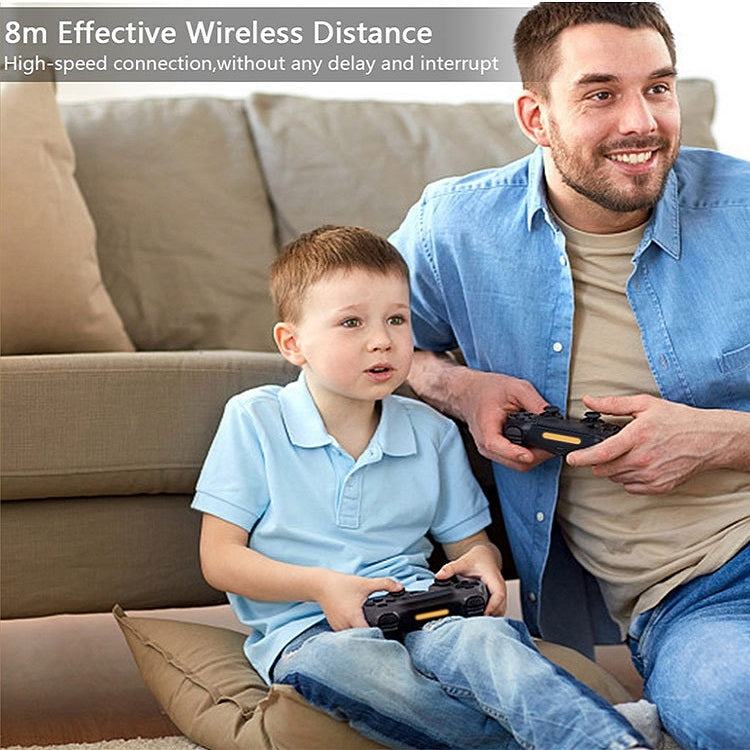 Bluetooth Wireless Six-EXAXIS Programable Dual-Vibration Gamepad Para PS4 (Oro)
