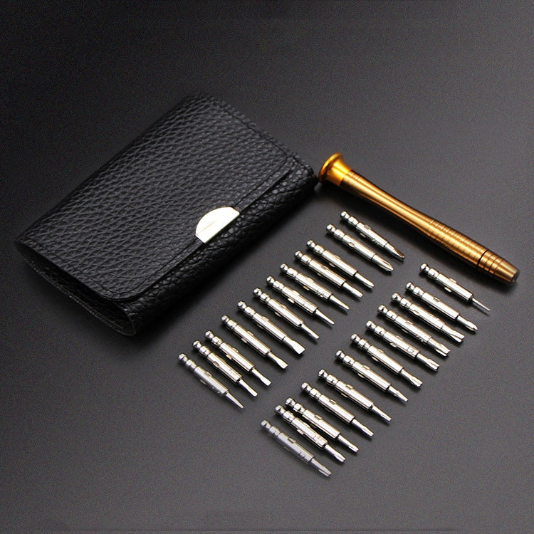 25 in 1 Multipurpose Leather Case MANUAL Screwdriver Lot Set Mobile Phone Laptop Repair Tool (with Magnetic)