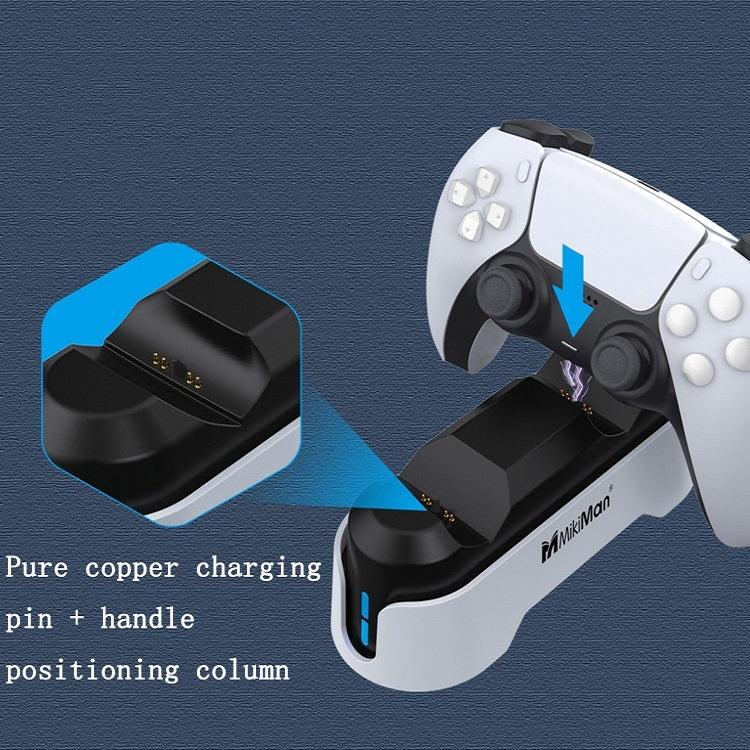 Mikiman Gamepad Dual-Fast Charge Charging Dock avec indicateur LED pour PS5