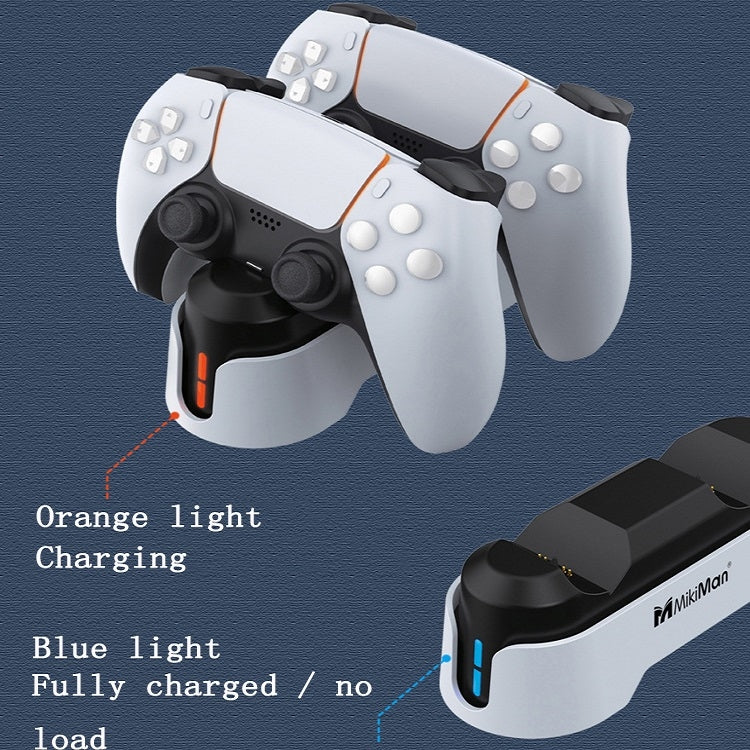 Mikiman Gamepad Dual-Fast Charge Charging Dock avec indicateur LED pour PS5