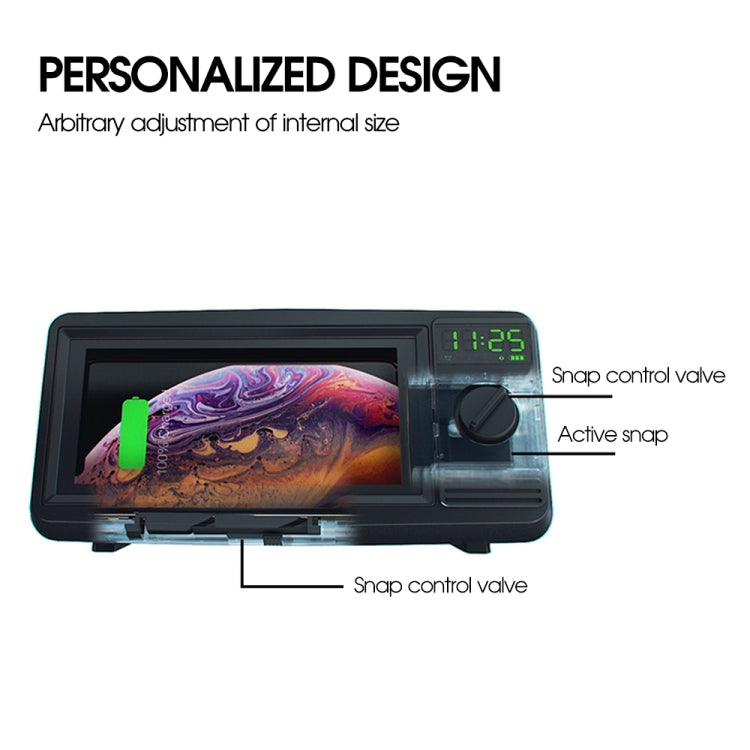 N57 Retro TV Forma de TV Bluetooth Cargador Inalámbrico Titular de Teléfono Móvil con función de reloj y alarma Admite la Tarjeta U-DISK TF (Negro)