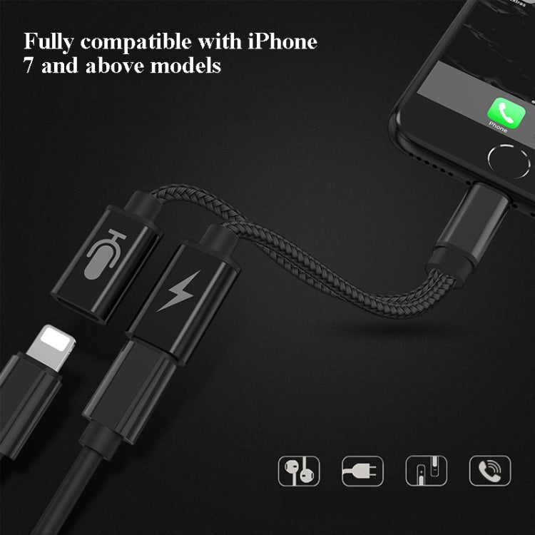 2 in 1 8 Pin Male to Dual 8 Pin Female Audio Adapter for iPhone