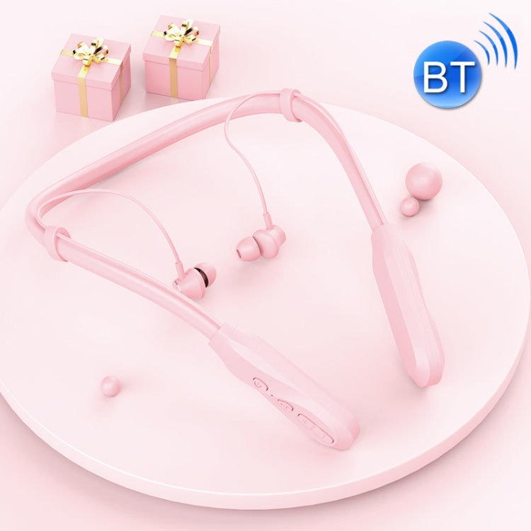 I35 Wireless Sports Bluetooth Headphones In-Ear Noise Canceling Neck-mounted Headphones (Pink)