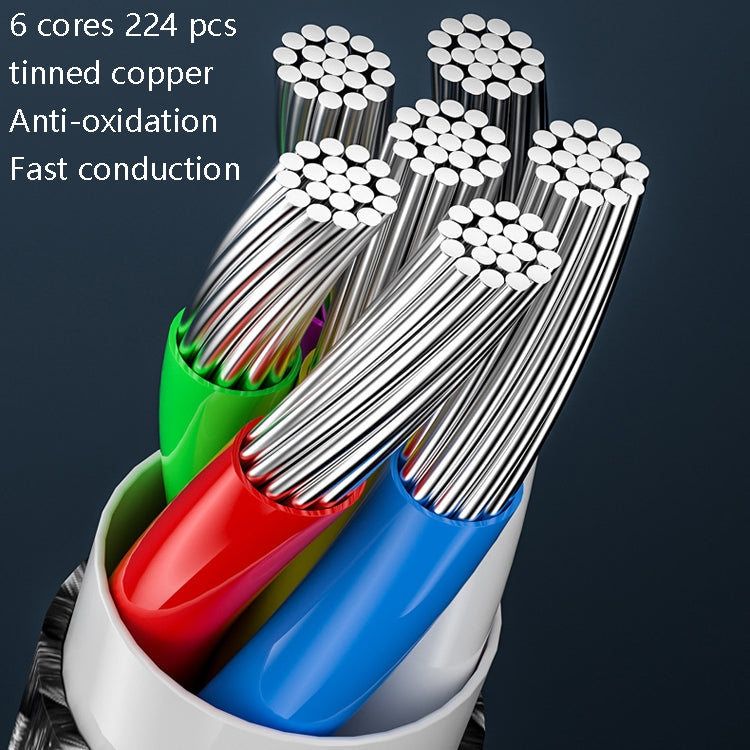 1M 100W PD Carga Rápida Tipo-C Macho a Macho Sincronización de Datos Cable trenzado longitud: