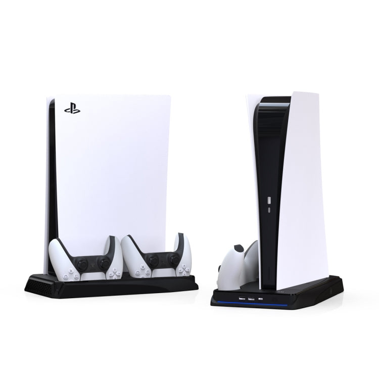 2 PCS Honcam Jeu Console de Jeu Poignée de Ventilateur de Refroidissement Dock de Charge pour PS5 (Noir)
