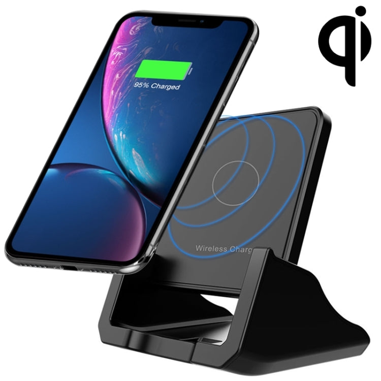 A9189 10W Vertical Wireless Fast Charger with Detachable Mobile Phone Holder (Black)