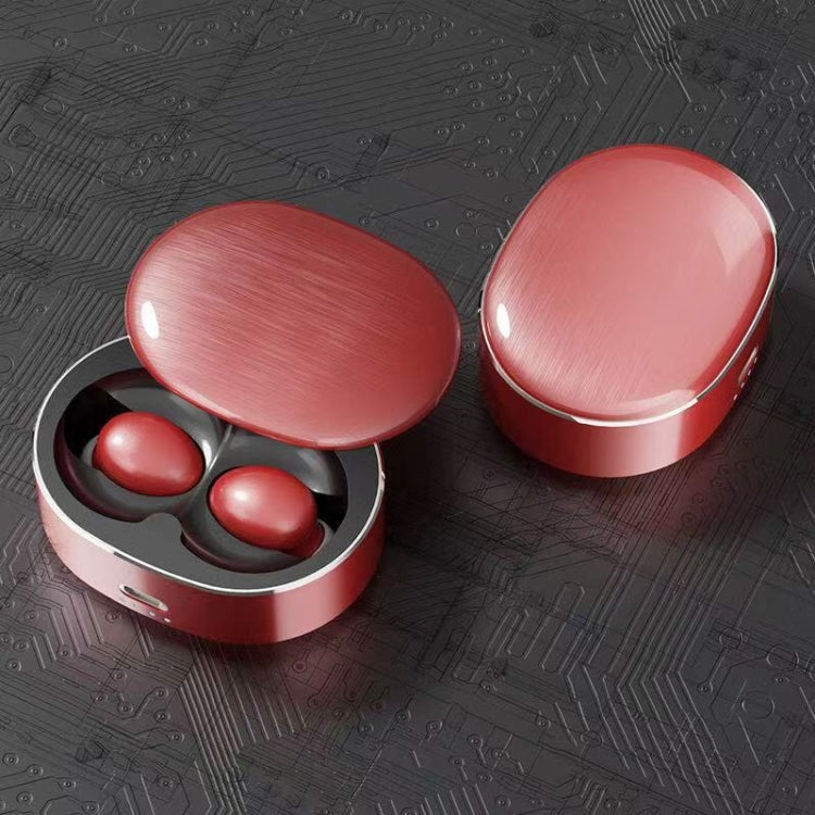 Ore Airs Mini Bluetooth Headphones with Rotating Charging Box (Red)