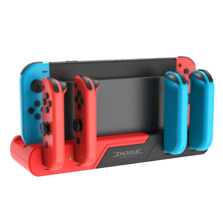Dual TNS-0122 4 in 1 Gamepad Charging Dock For Oled Switch (Red Black)