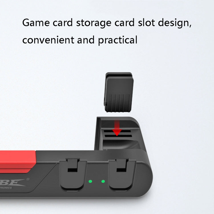 Dual TNS-0122 4 en 1 Gamepad Charging Dock pour Oled Switch (Rouge Noir)