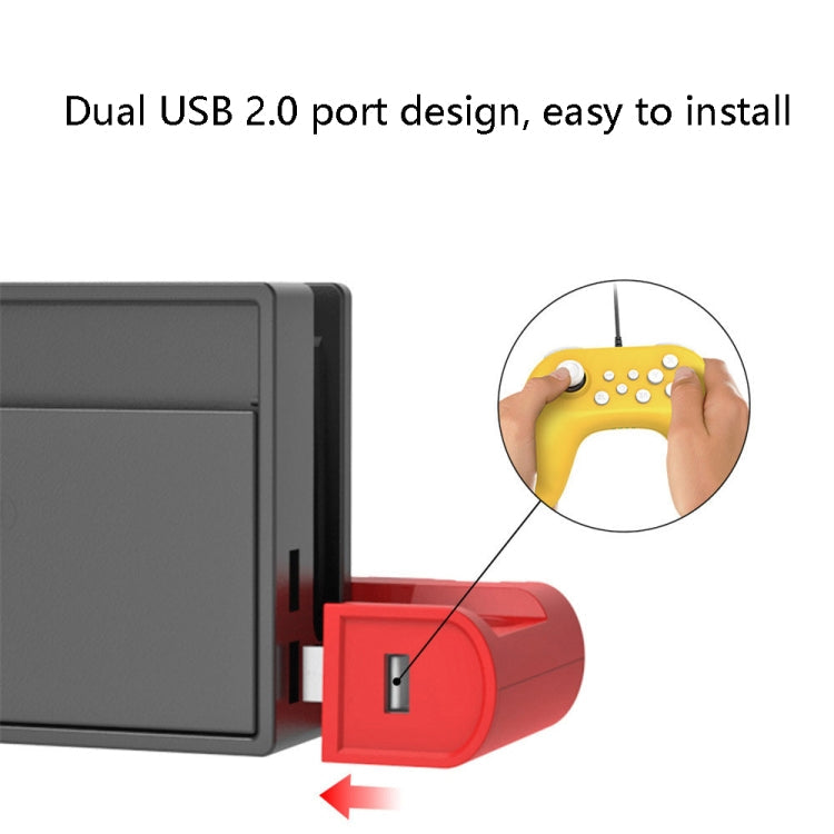 Doble TNS-0122 4 en 1 Dock de Carga de gamepad Para interruptor Oled (Rojo Negro)