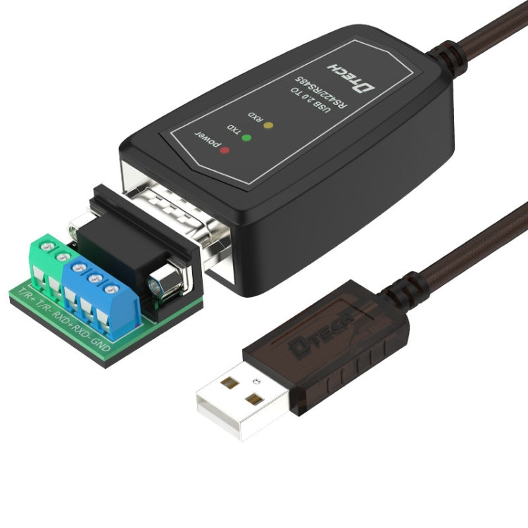 DTECH DT-5019 Câble de conversion USB vers RS485/RS422 FT232 Longueur de la puce : 0,5 m