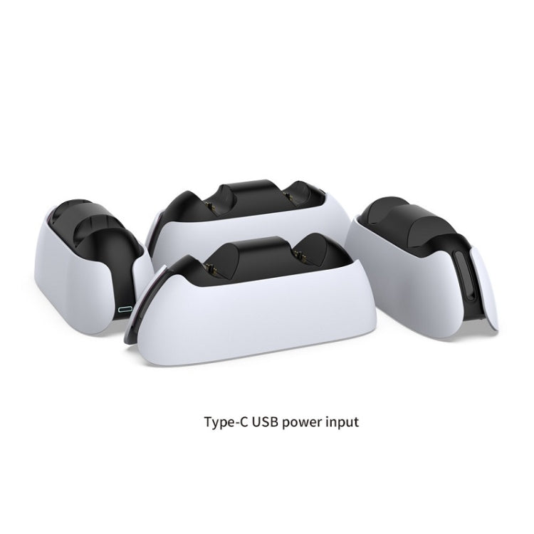 Dobe TP5-05103 Station de chargement pour manette de jeu de type contact avec voyant lumineux pour PS5 (Blanc)