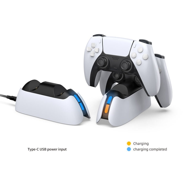 Dobe TP5-05103 Contact Type Gamepad Charging Dock with Indicator Light for PS5 (White)