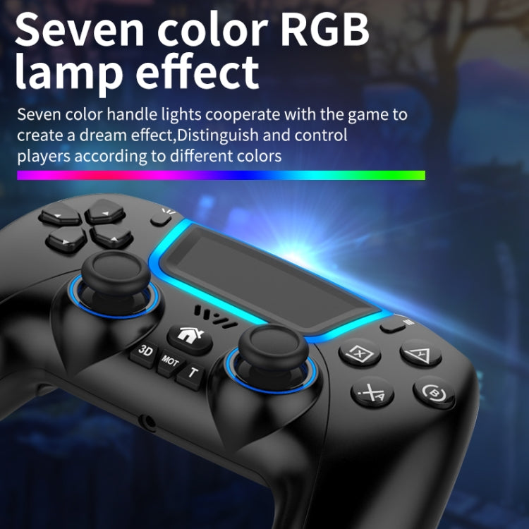 PS-P03 Cool 3D Lighting Gamepad sans fil réglable pour PS4/PS5/Switch/PC (Noir)
