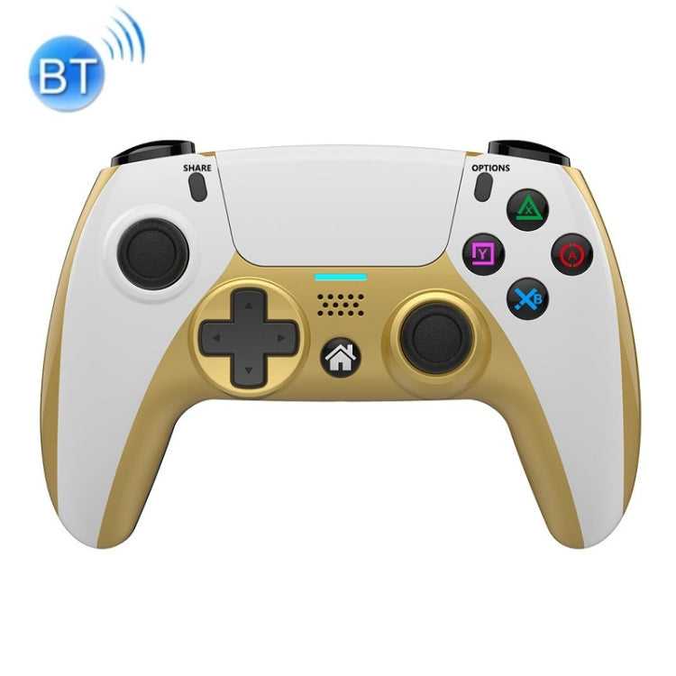 PSS-P04 Bluetooth 4.0 Manette de jeu sans fil à double vibration pour PS4 / Switch / PC / Steam (Tyrant Gold)