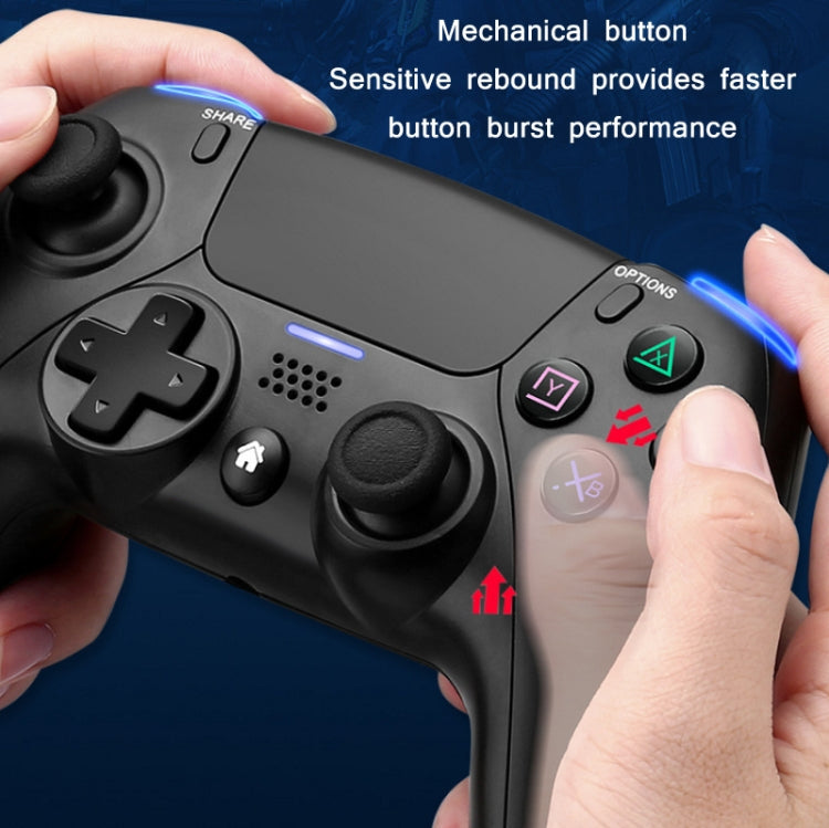PSS-P04 Bluetooth 4.0 Manette de jeu sans fil à double vibration pour PS4 / Switch / PC / Steam (Classic Black)