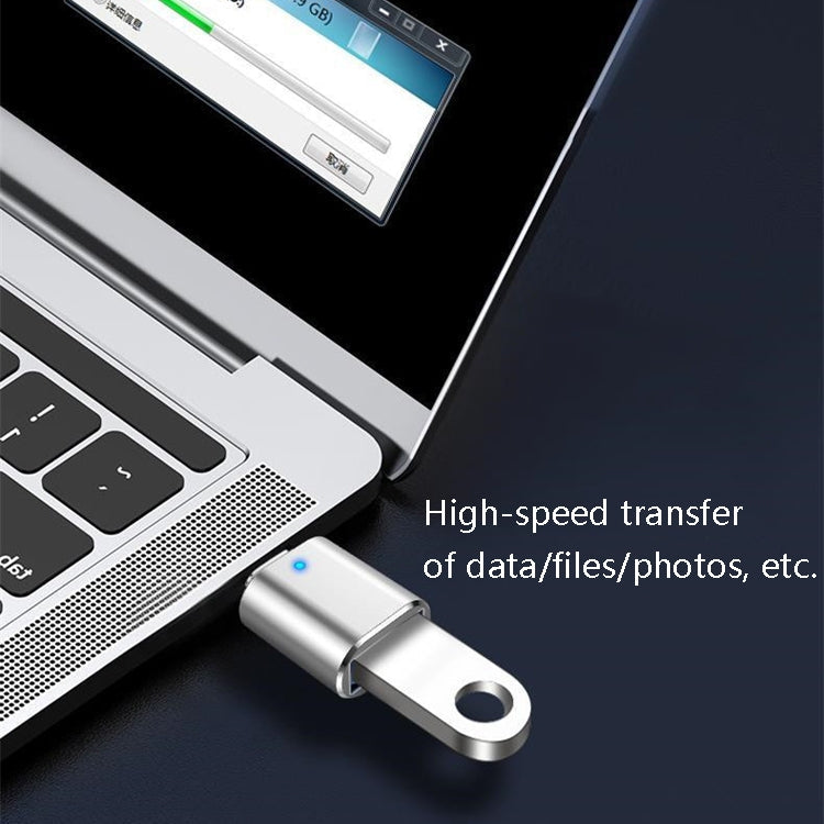 3 PCS USB 3.0 Hembra a USB-C / Tipo C Macho OTG Adapte con luz indicadora (Plata)