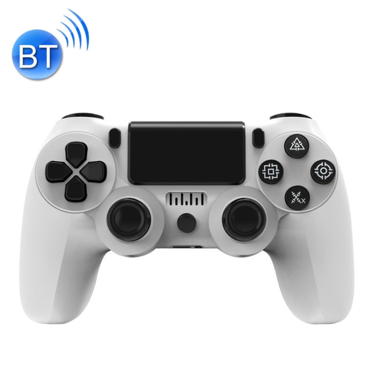 Wireless Bluetooth Game Controller Gamepad with Light for PS4 Color: White