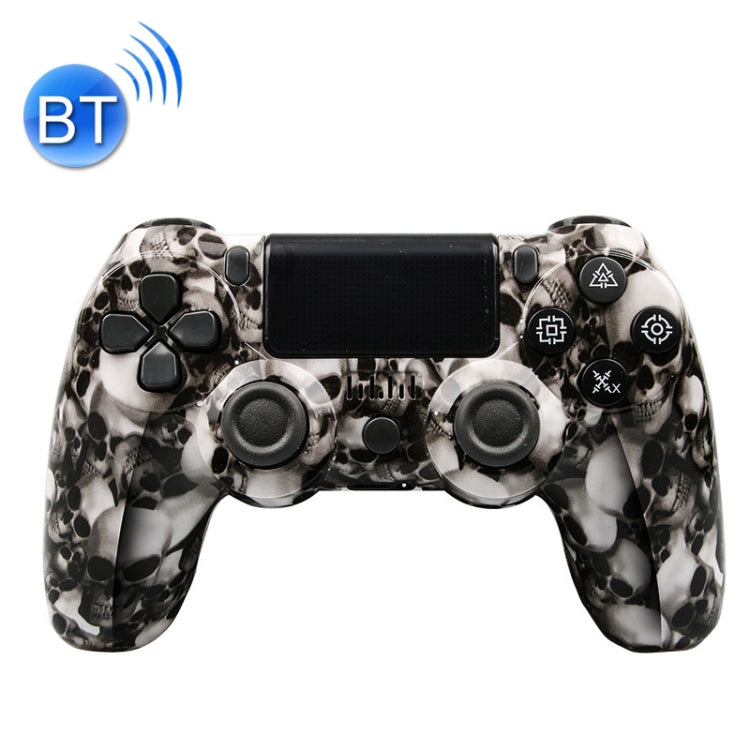 Wireless Bluetooth Game Controller Gamepad with Light for PS4 Color: Skull