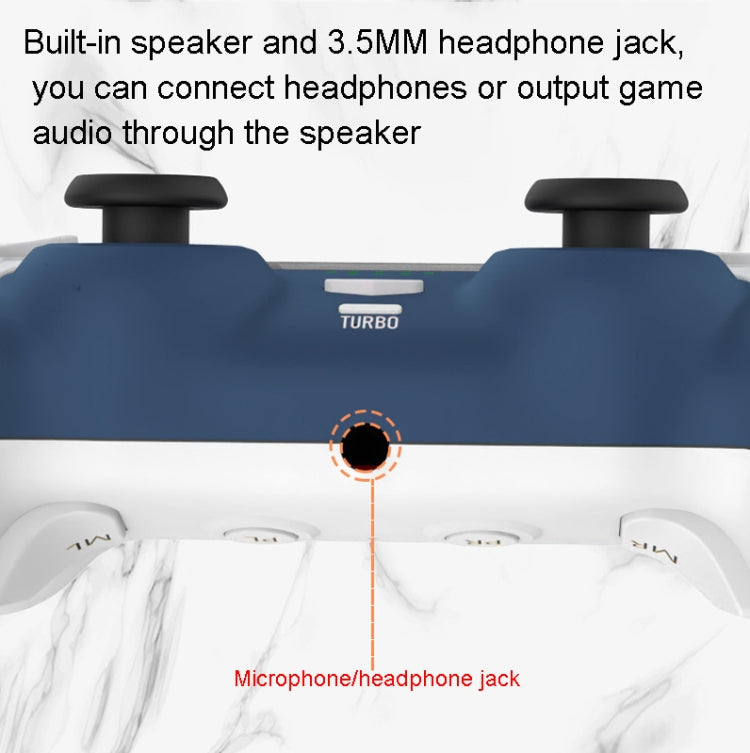 GAMEPAD Microphone intégré sans fil Bluetooth et prise casque 3,5 mm pour PS4 (Snow Ice Blue)