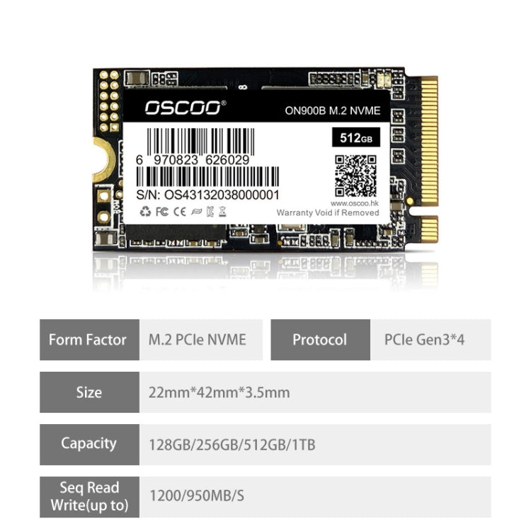 OSCOO ON900B 3x4 UP Disque SSD SSD haute vitesse Capacité : 1 To