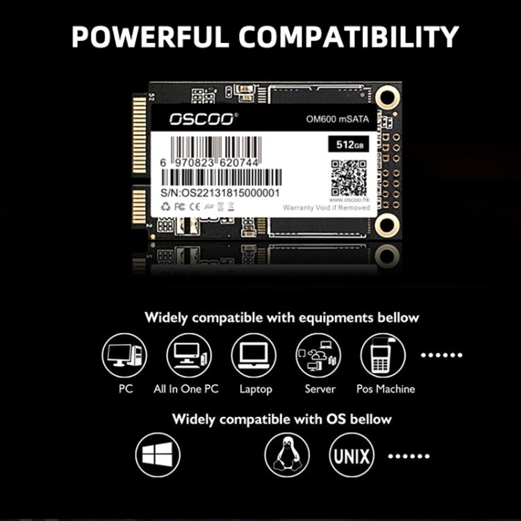OSCOO OM600 MSATA Computer Solid State Drive Capacidad: 256GB
